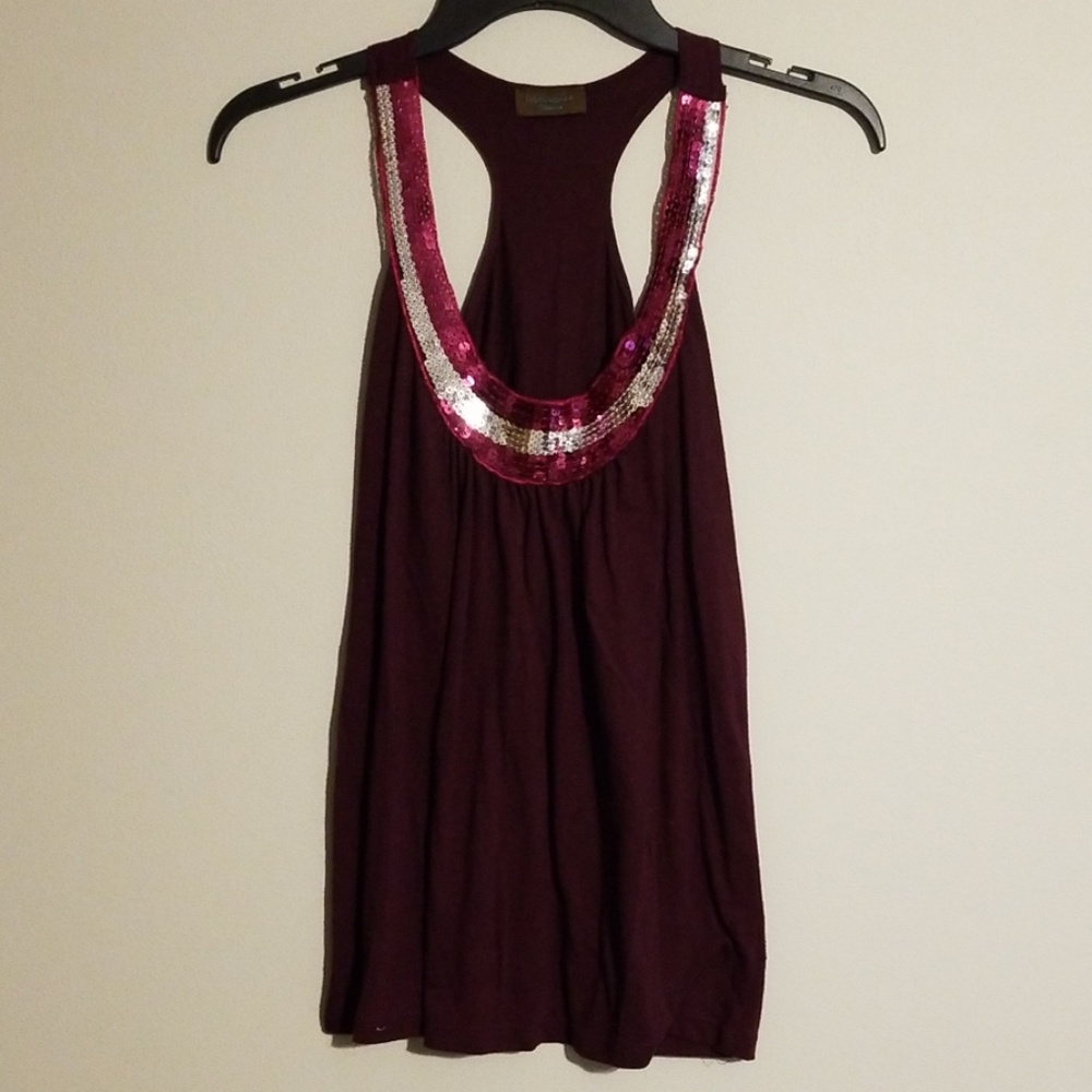 Raspberry Sequined Tank